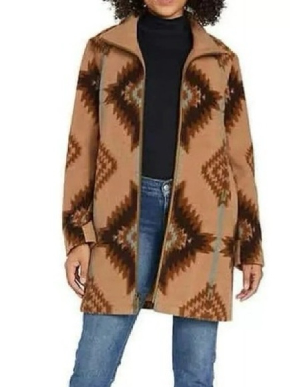 Pendleton Walker Coat Western Plains Geometric Pattern Wool Women's XS